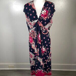 NWT G.H Bass Co Blue Pink Stretchy Sleeveless Dress